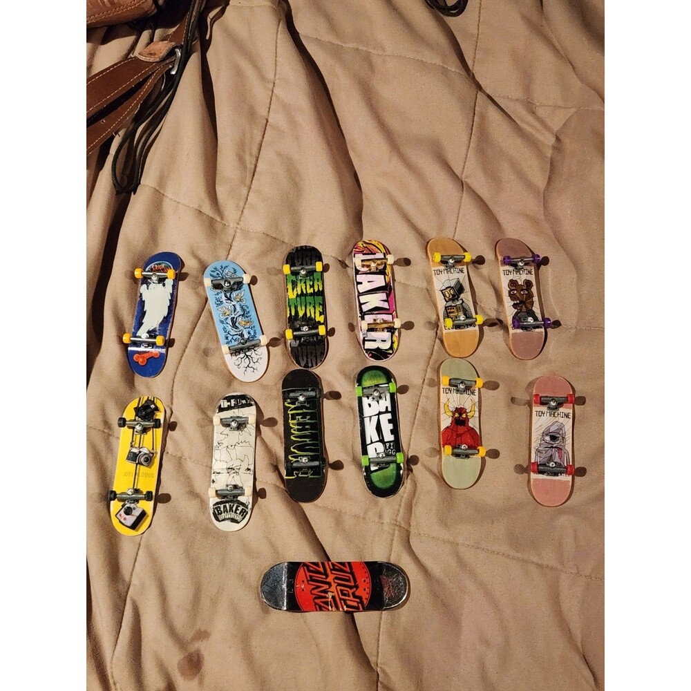 Tech Deck Fingerboard Lot of 13 - Baker, Toy Machine, Santa Cruz, Creature